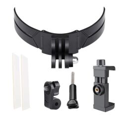 Motosiklet Kask Çene Yapıştırıcılı Telefon Ve Aksiyon Kamera Tutucu Full Aparat